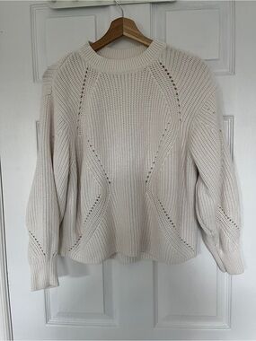 H&M Cream Cable Knit Crewneck Sweater
